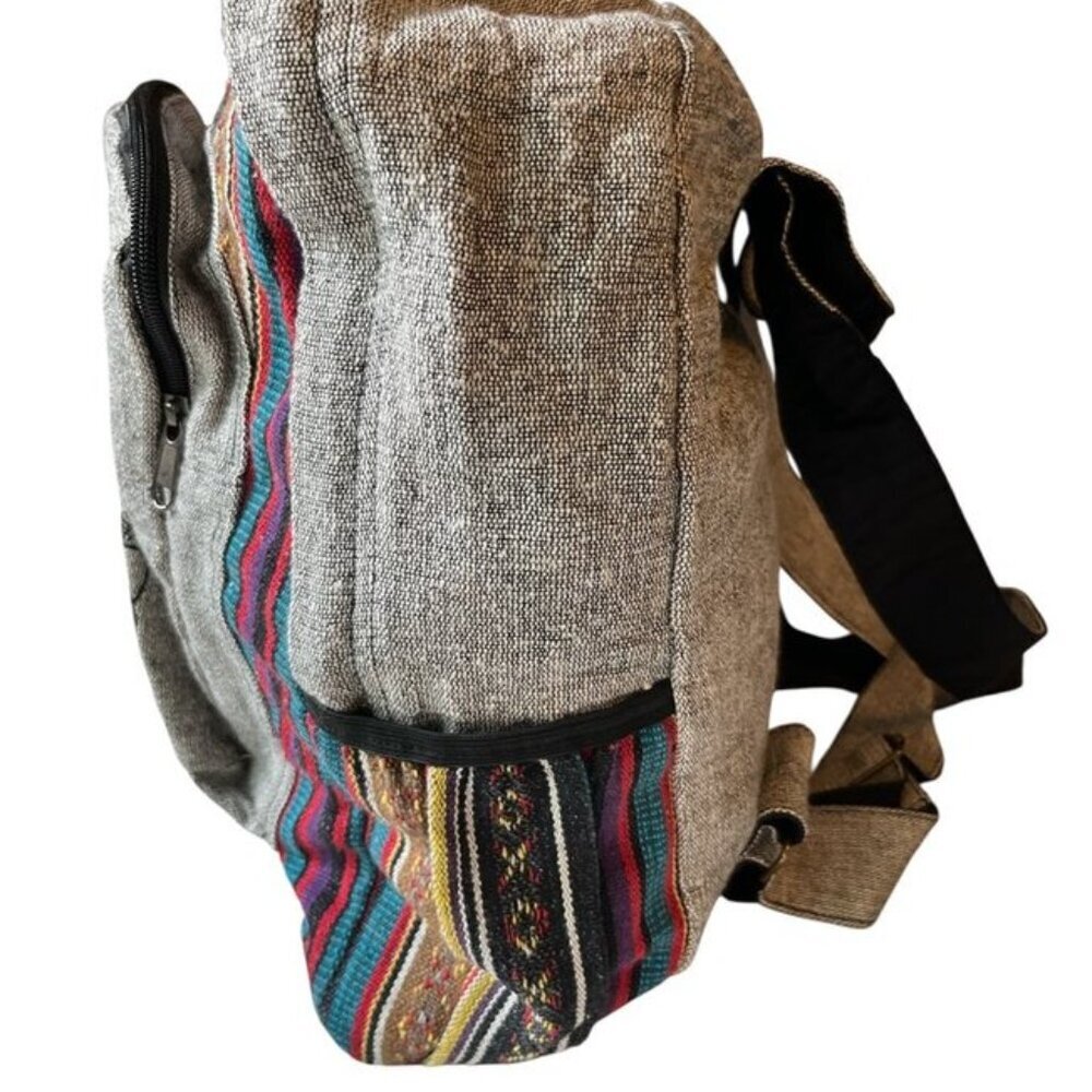 Rising International Nepal Cotton Panda Bear Print Pattern Backpack NWT - Picture 4 of 5